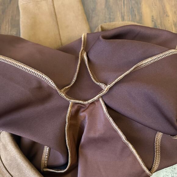 SPANX Faux Suede Legging Caramel Brown HR Ankle Shapewear Pants - Picture 8 of 12